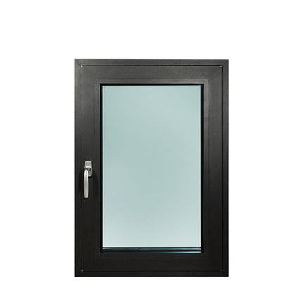 Rothnow Aluminum 55 Series thermal break tilt and turn window, black, 1000mm x 1000mm, with sleek aluminum frame and modern design.