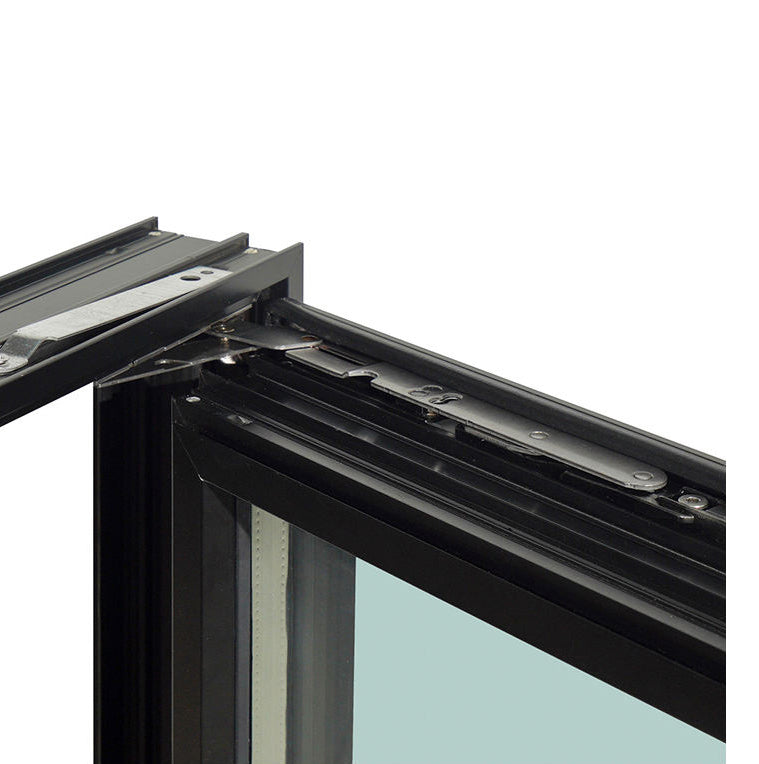 Rothnow® Aluminum Window 55 Series in black, thermal break tilt and turn design, 1000mm x 1000mm, with sleek black frame.