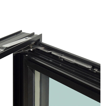 Rothnow® Aluminum Window 55 Series in black, thermal break tilt and turn design, 1000mm x 1000mm, with sleek black frame.