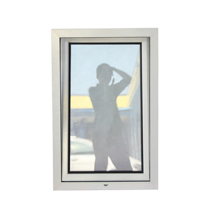 Rothnow® Aluminum Window 55 Series thermal break tilt and turn window in white, with black frame details, 1000mm x 1000mm.