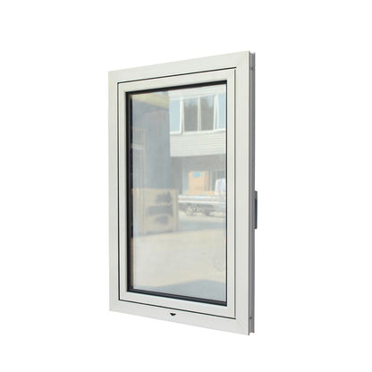 White Rothnow® Aluminum 55 Series thermal break tilt and turn window, 1000mm x 1000mm, with black accents and modern design.