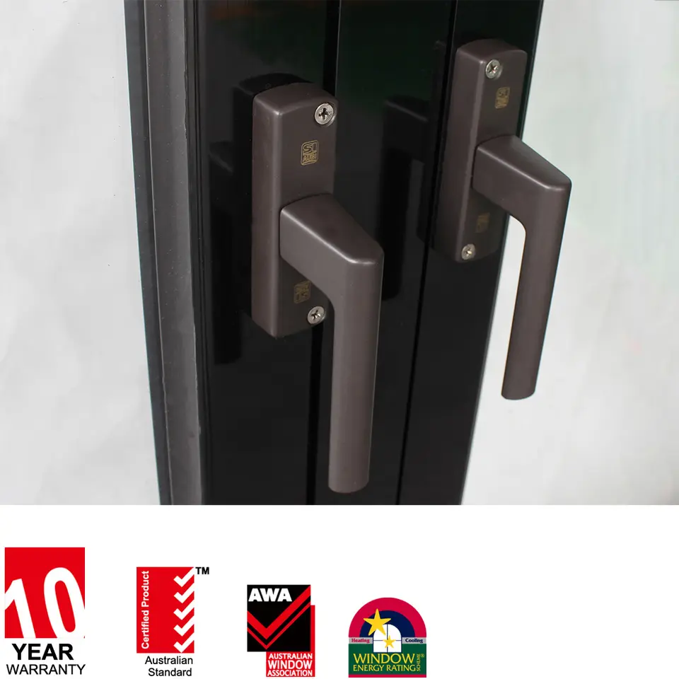 Rothnow® Aluminum Window 75 Series folding window in black, 1000mm wide by 1000mm high with a 150mm frame, showcasing its sleek design