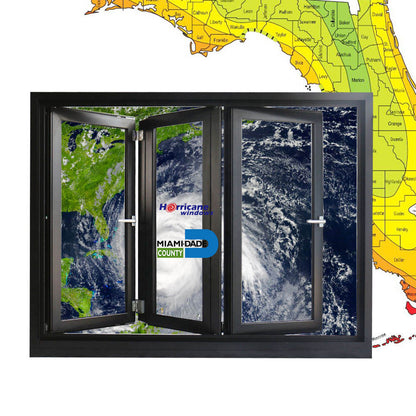 Rothnow Aluminum Window 75 Series folding window with insulated glass, black frame, 1000mm wide and 1000mm high.