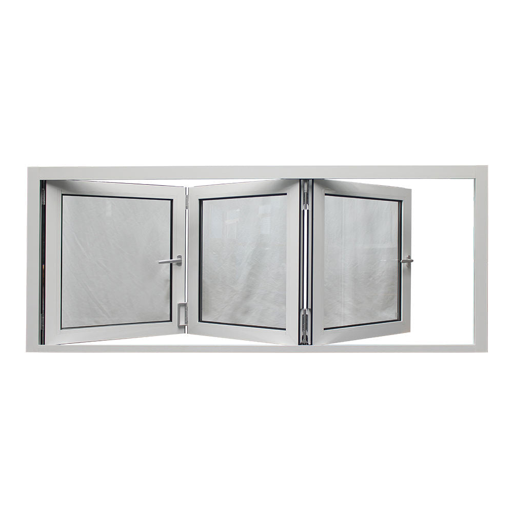 Rothnow® Aluminum Window 75 Series folding window with black frame and single glass, 1000mm W x 1000mm H, showcasing its sleek design