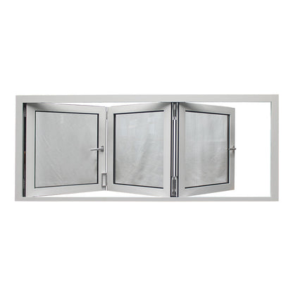 Rothnow® Aluminum Window 75 Series folding window with black frame and single glass, 1000mm W x 1000mm H, showcasing its sleek design