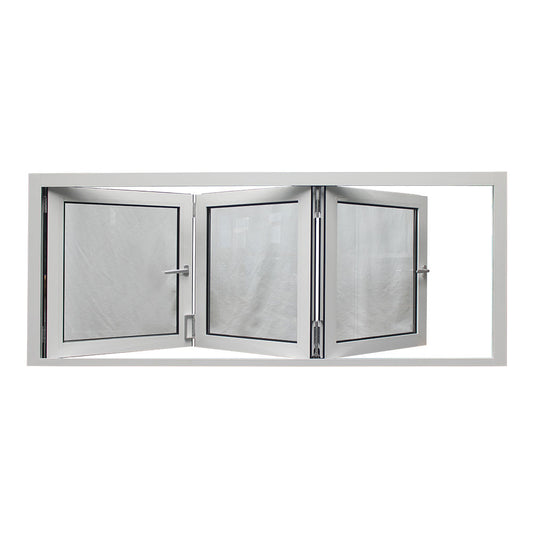Rothnow® Aluminum Window 75 Series folding window with black frame and single glass, 1000mm W x 1000mm H, showcasing its sleek design