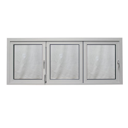 Rothnow® Aluminum 75 Series Folding Window with single glass, black frame, 1000mm x 1000mm size, showcasing sleek design.