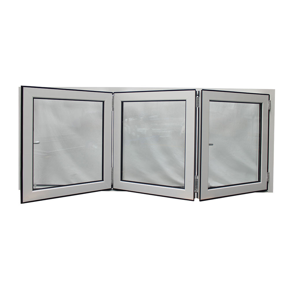 Rothnow® Aluminum Window 75 Series folding window with single glass, black finish, 1000mm x 1000mm, showcasing the sleek design.