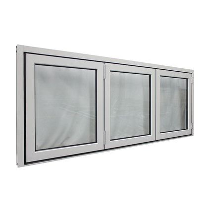 Rothnow® Aluminum Window 75 Series folding window with single glass, black frame, 1000mm W x 1000mm H, showcasing its design.