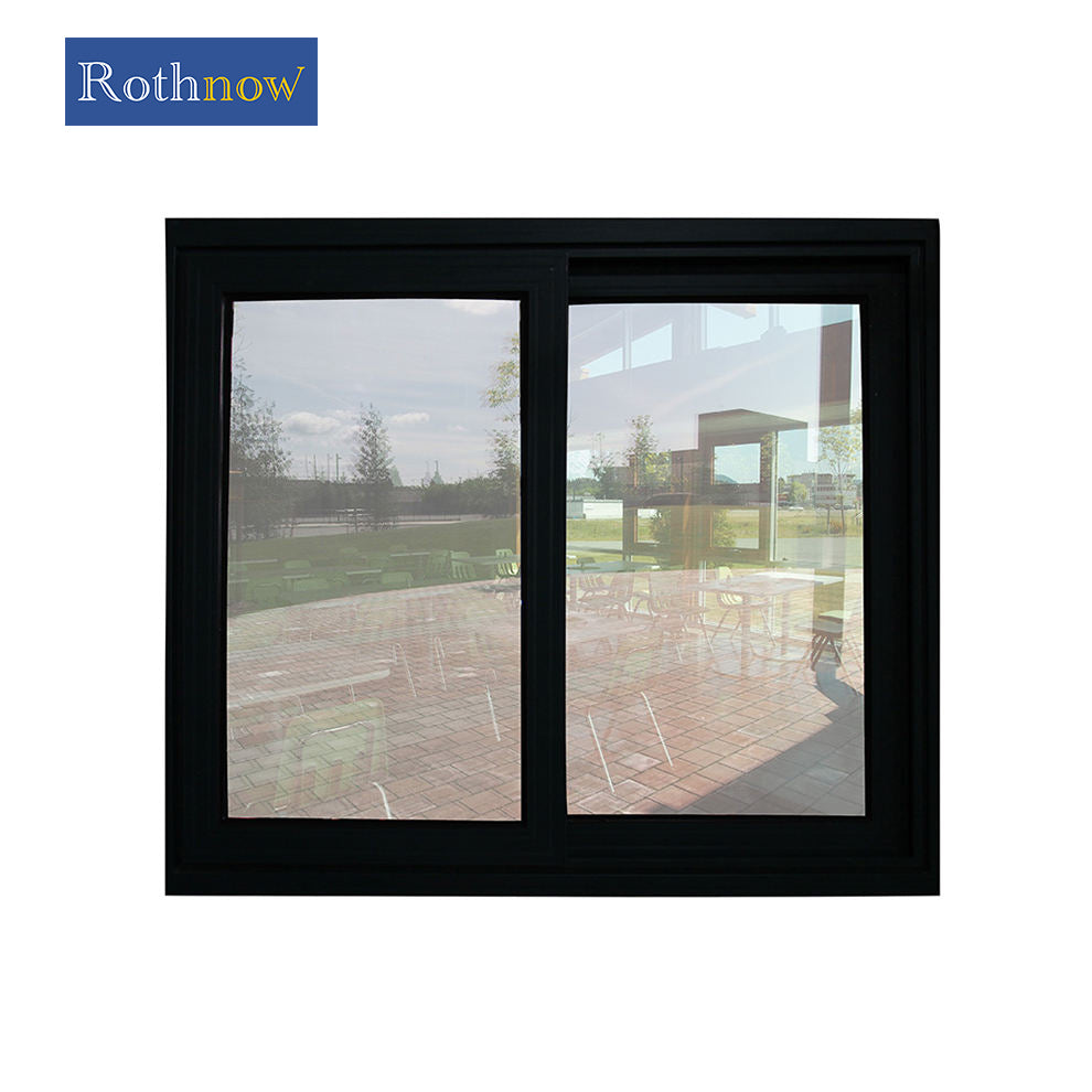 Black Rothnow® Aluminum 80 Series Sliding Window, 1000mm x 1000mm, with a sleek modern design and durable frame.