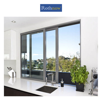 Rothnow Aluminum 80 Series Sliding Window in black with thermal break profile, 1000mm x 1000mm, showcasing modern window design