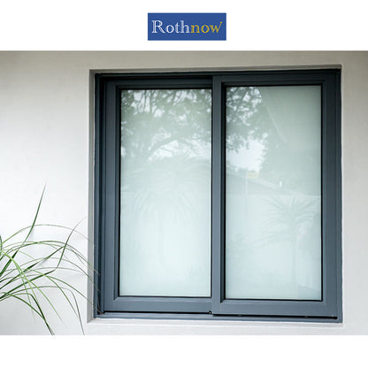 Rothnow® Aluminum Window 80 Series sliding window with black thermal break profile, 1000mm x 1000mm, modern black window design