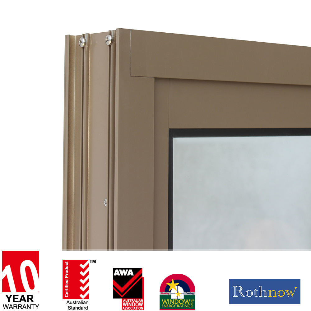 Rothnow aluminum sliding window 80 Series in brown color with 1000mm x 1000mm dimensions, featuring a sleek, modern design.