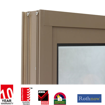 Rothnow aluminum sliding window 80 Series in brown color with 1000mm x 1000mm dimensions, featuring a sleek, modern design.