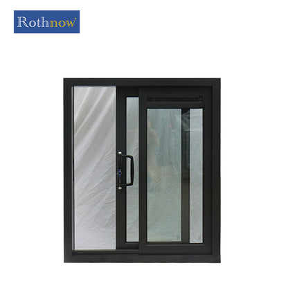 Rothnow® Aluminum 80 Series Sliding Hurricane-Proof Window in black, 1000mm wide by 1000mm high, with a 150mm frame.