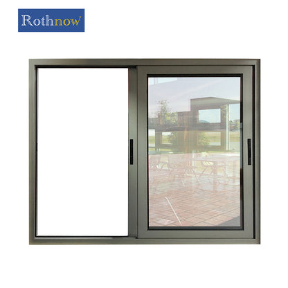 Rothnow® Aluminum 80 Series Sliding Window with thermal break, black finish, 1000mm x 1000mm, modern window design