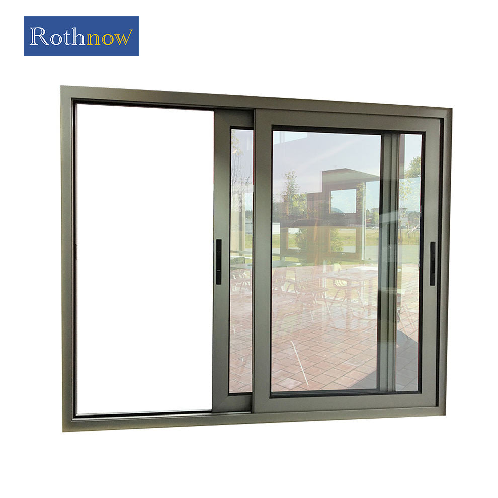 Rothnow® Aluminum Window 80 Series sliding window with thermal break, black finish, 1000mm x 1000mm for modern home ventilation