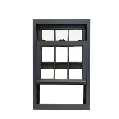 Rothnow® Aluminum 83 Series Double Hung Window in black, showing the sleek black frame and double sash design.