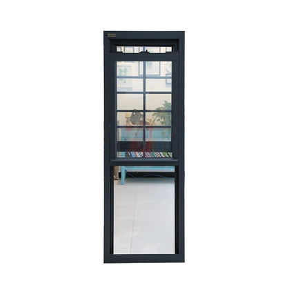 Rothnow® Aluminum 83 Series Double Hung Window in black, featuring a sleek black frame and double sash design.