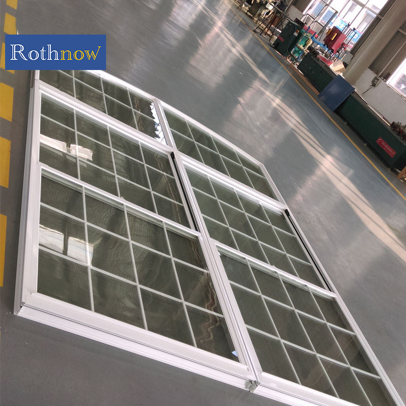 Rothnow® Aluminum 83 Series double hung window in white, 1000mm W x 1000mm H, with black frame accents visible.