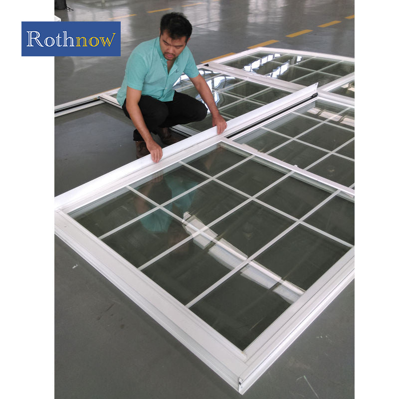 Rothnow® Aluminum Window 83 Series double hung window in white with black frame, 1000mm W x 1000mm H, showcasing a modern design.