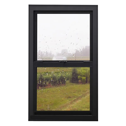 Rothnow® Aluminum Window 83 Series single hung window with thermal break, black finish, 1000mm x 1000mm dimensions.