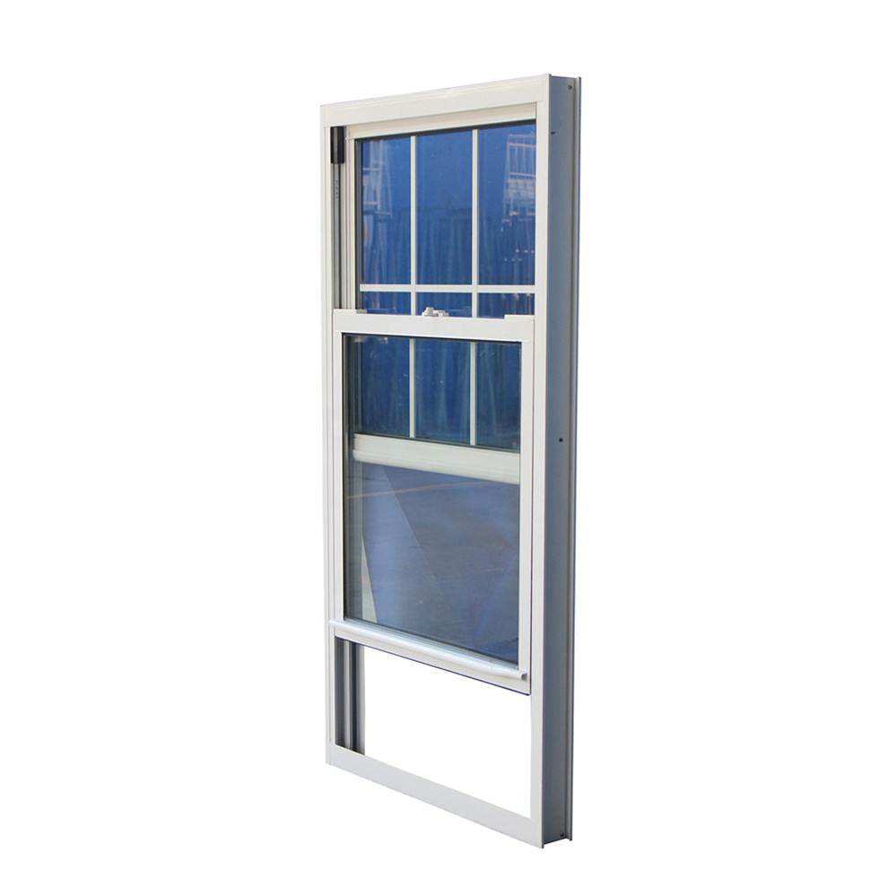 Rothnow® 83 Series aluminum single hung window with tinted glass, 1000mm x 1000mm, black frame, for modern home installation.