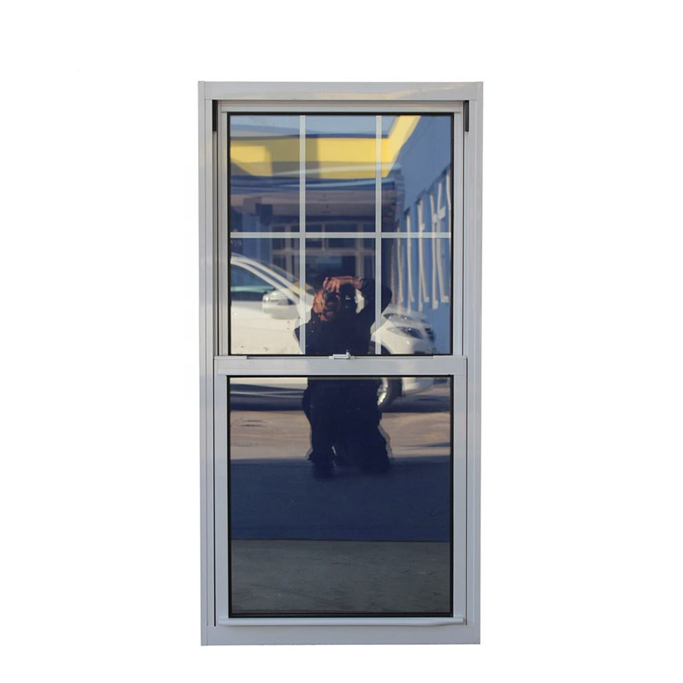 Rothnow® Aluminum 83 Series Single Hung Window with tinted glass, black frame, 1000mm x 1000mm, showcasing sleek modern design.