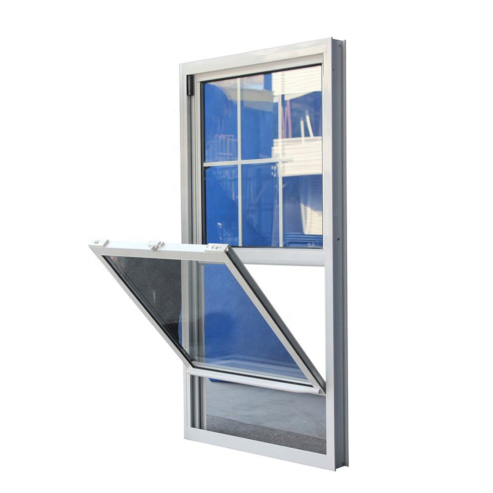Rothnow® Aluminum 83 Series Single Hung Window with tinted glass, 1000mm W x 1000mm H, black frame, modern window design