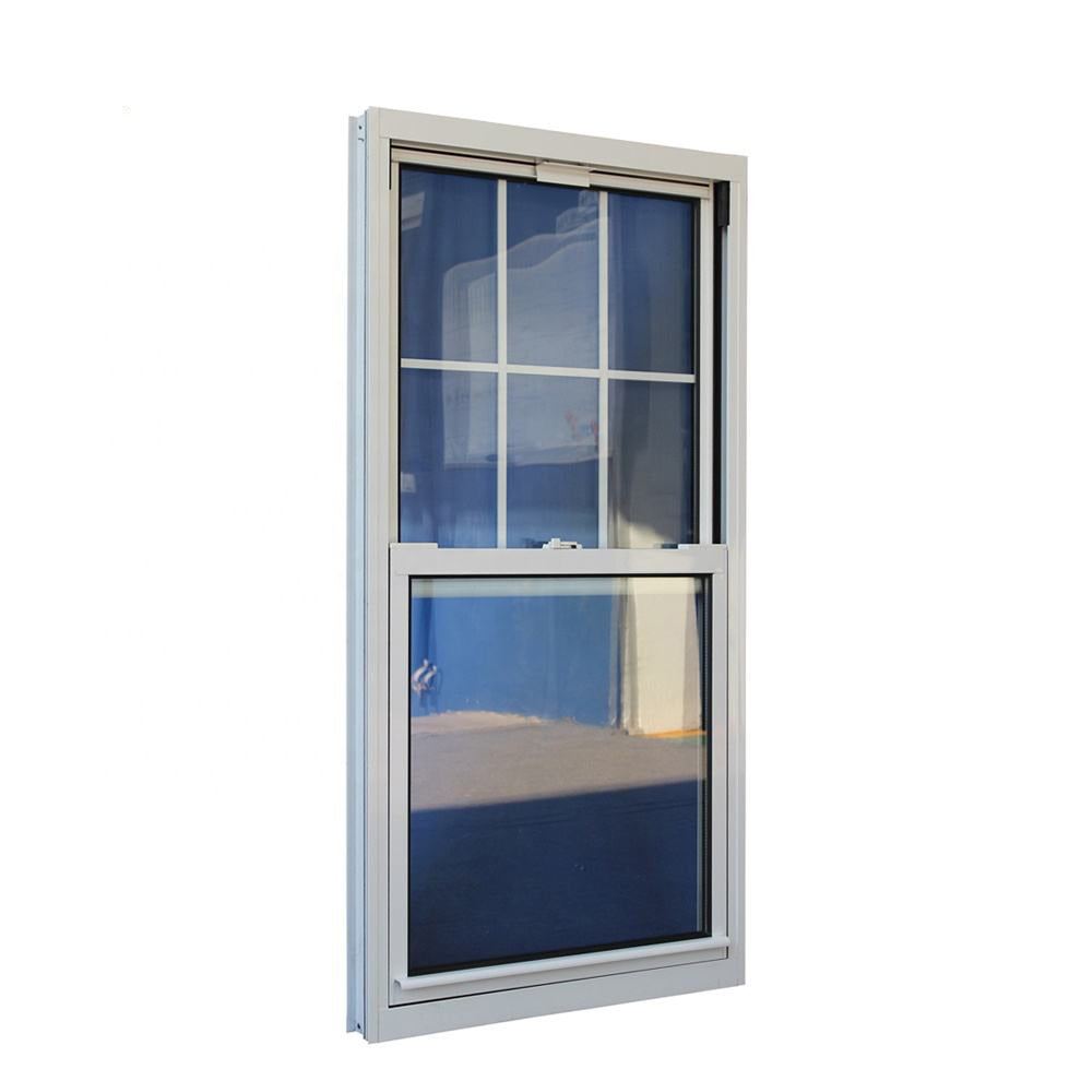Rothnow® Aluminum 83 Series single hung window with tinted glass, 1000mm W x 1000mm H, black frame, modern residential window