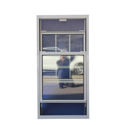 Rothnow® Aluminum 83 Series Single Hung Window with tinted glass, 1000mm x 1000mm, black frame, durable and modern design.