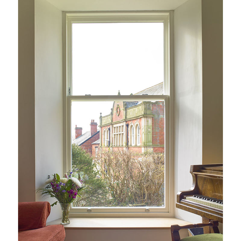 Rothnow® Aluminum 83 Series Single Hung Window with Grille, black finish, 1000mm x 1000mm, featuring a grille design.