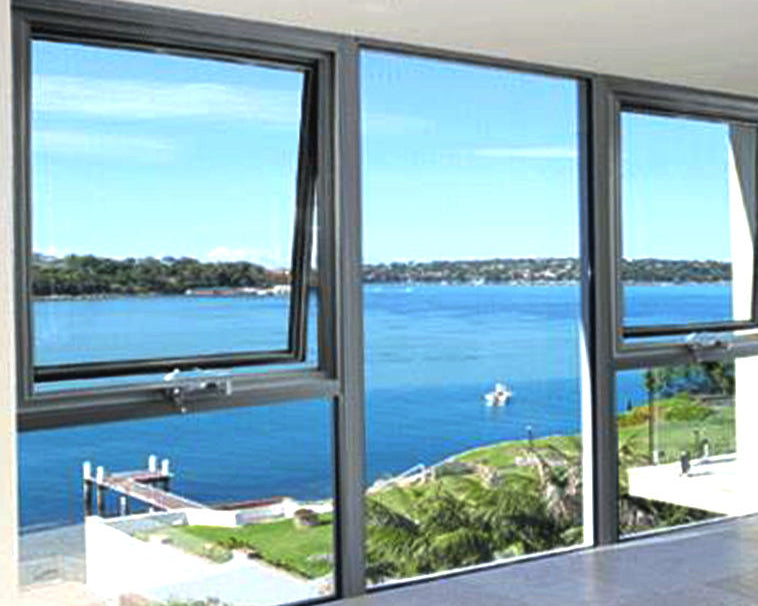 Rothnow® aluminum 50 series awning window with black frame, 1000mm W x 1000mm H, featuring clear glass and sleek design