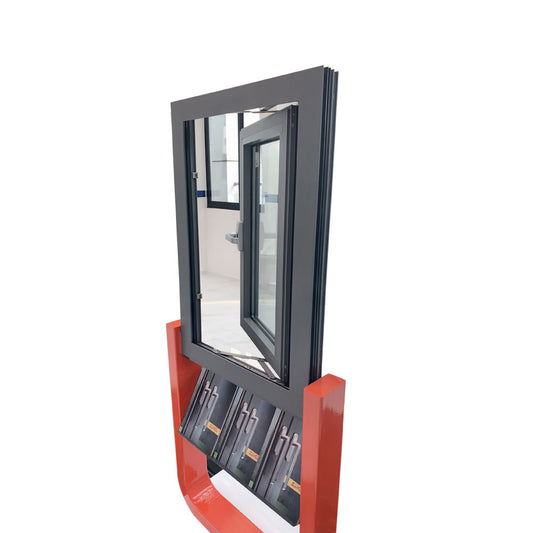 Rothnow® 50 Series aluminum casement window, 1000mm W x 1000mm H, black frame, cost-effective design, for modern home ventilation