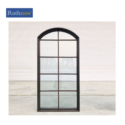 Rothnow® French Style Aluminum Window, 50 Series fixed window in black, 1000mm wide by 1000mm high with 150mm frame width.