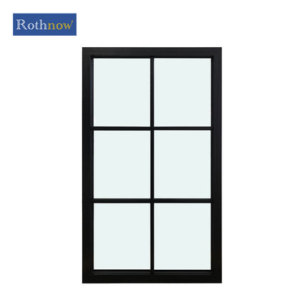 Rothnow French Style Aluminum Fixed Window 50 Series, 1000mm W x 1000mm H, black finish, showcasing sleek modern design.