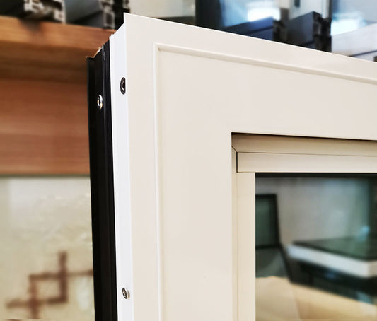 Rothnow® French Style Aluminum Window 55 Series casement window in black, 1000mm x 1000mm, with elegant design and sturdy frame.