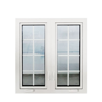 Rothnow® French style aluminum casement window 55 series, black finish, 1000mm x 1000mm, with detailed frame and window pane.