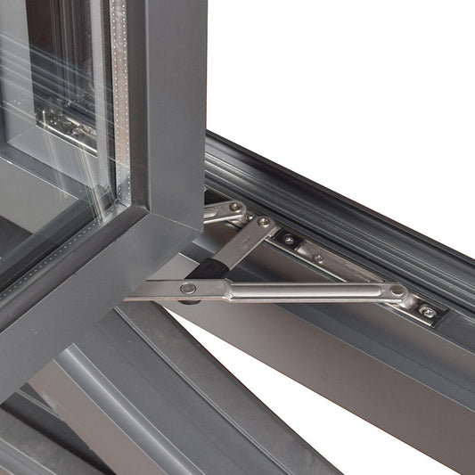 Rothnow French Style Aluminum Casement Window 55 Series with insulated glass, 1000mm wide by 1000mm high, black finish.
