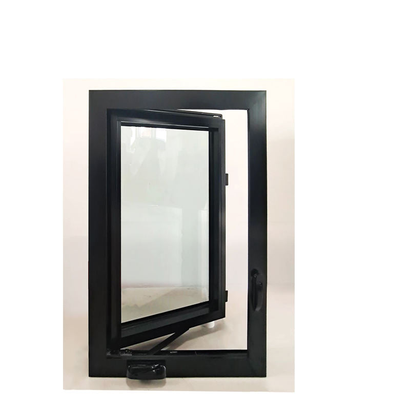 Rothnow NFRC/CSA certified aluminum 55 series casement window, 1000mm x 1000mm, black finish, with window frame and glass.