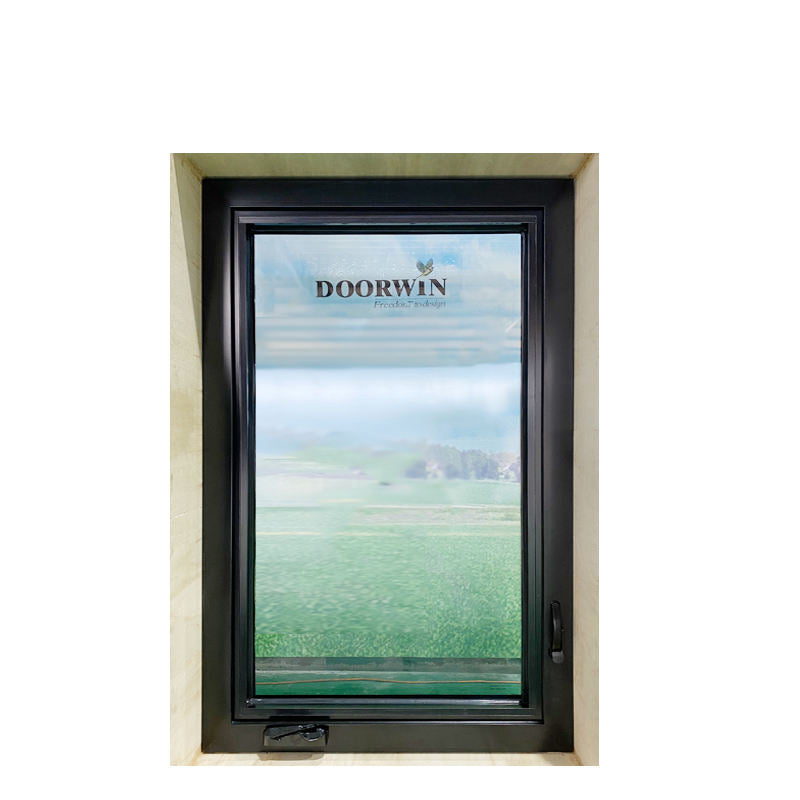 Rothnow NFRC/CSA certified aluminum casement window, 55 series, 1000mm x 1000mm, black frame, for residential use