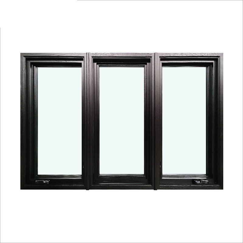 Rothnow NFRC/CSA aluminum 55 series casement window, 1000mm x 1000mm, black frame, with certification labels visible.