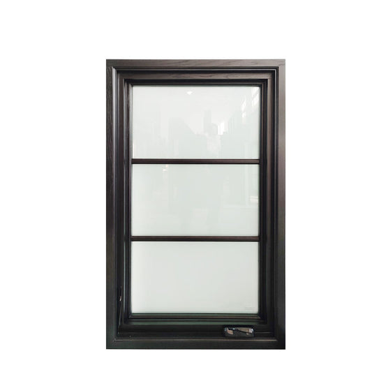 Rothnow® NFRC/CSA certified aluminum casement window, 55 series, black finish, 1000mm x 1000mm, with window frame and glass panes