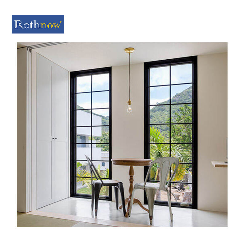 Rothnow NFRC/CSA Certified aluminum fixed window, 55 series, black finish, 1000mm W x 1000mm H, modern window design