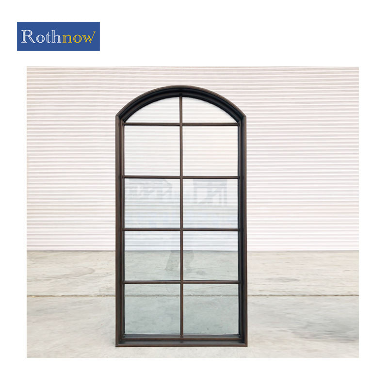Rothnow NFRC/CSA certified aluminum 55 series fixed window, 1000mm W x 1000mm H, black frame, modern window design.
