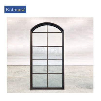 Rothnow NFRC/CSA certified aluminum 55 series fixed window, 1000mm W x 1000mm H, black frame, modern window design.