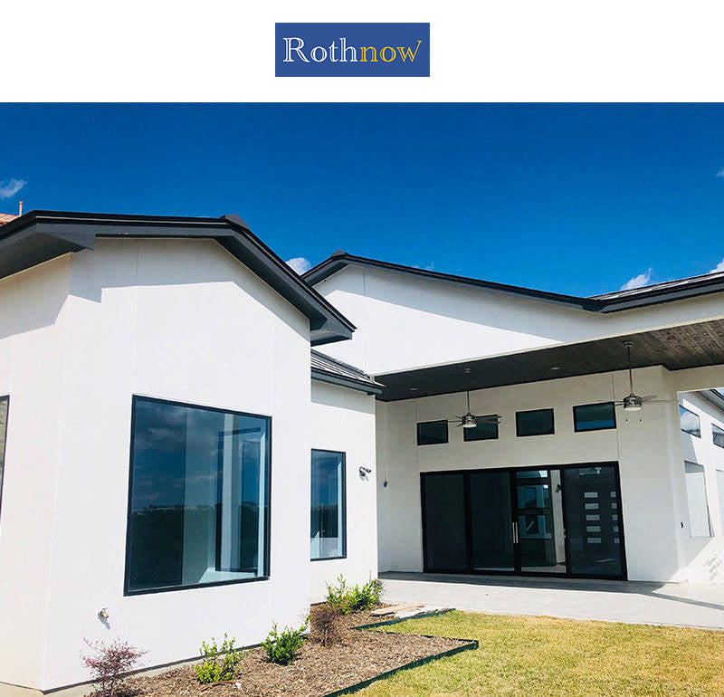 Rothnow North American Standard Aluminum Fixed Window 55 Series, 1000mm W x 1000mm H, black frame, in a modern setting