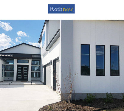 Rothnow North American Standard Aluminum Fixed Window 55 Series, 1000mm x 1000mm with black frame, showcasing sleek, modern design.