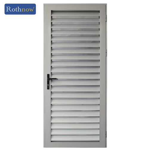 Rothnow® Aluminum Door 50 Series louver door in white, 1600mm wide by 2100mm high, with horizontal vented louvers.