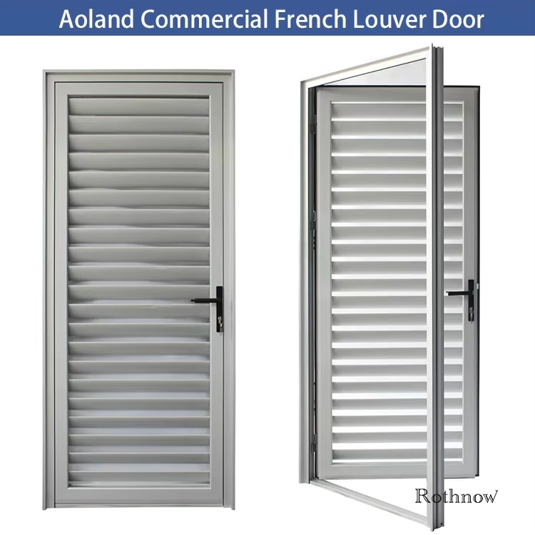 Rothnow® Aluminum 50 Series Louver Door for balcony, white finish, 1600mm wide by 2100mm high, with adjustable louvers.